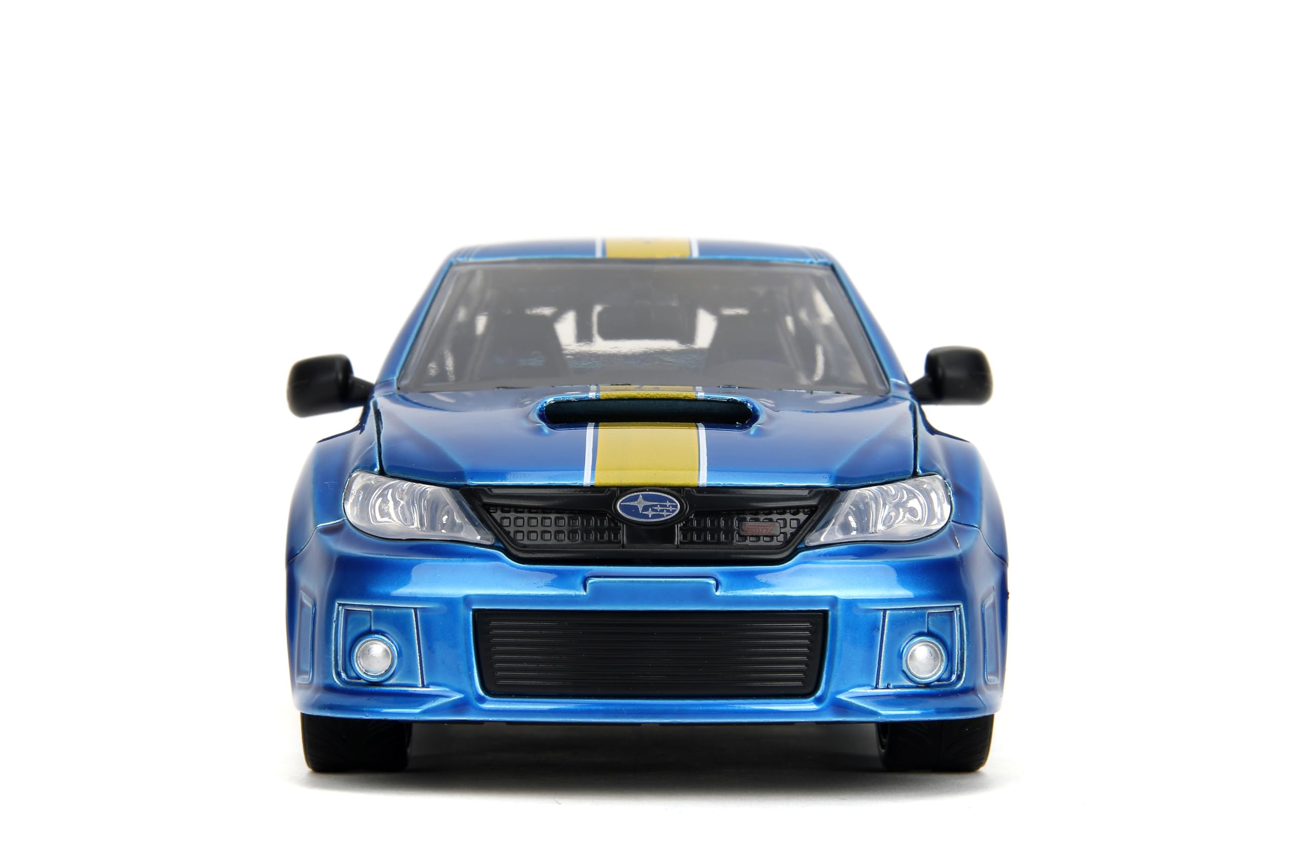 Jada Subaru STI rubber tires provide realistic rolling feel.