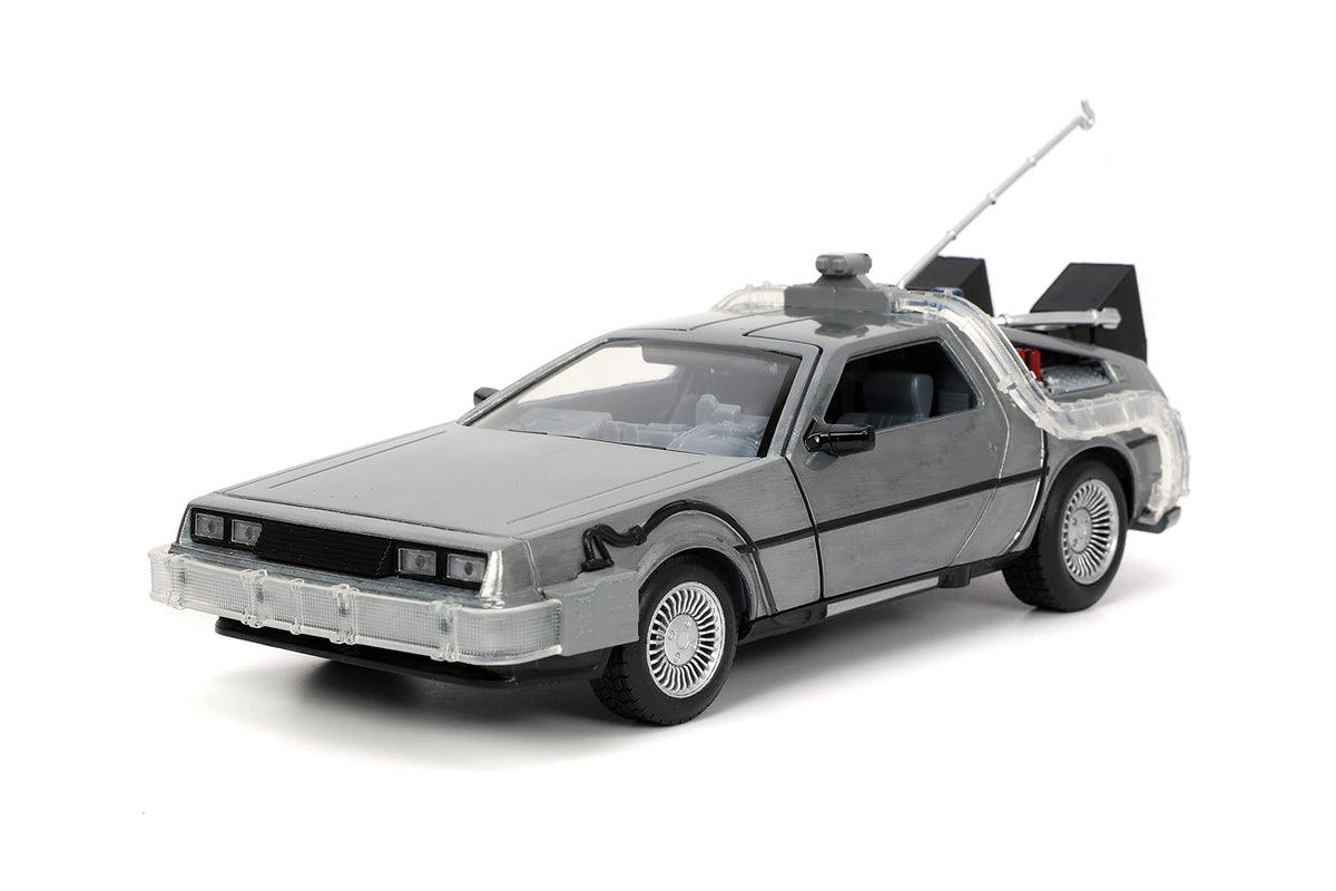 Jada Time Machine 1:24 die-cast with light-up feature for display and gifting.