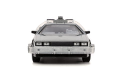 Jada Time Machine 1:24 display-ready model for shelves and desks.