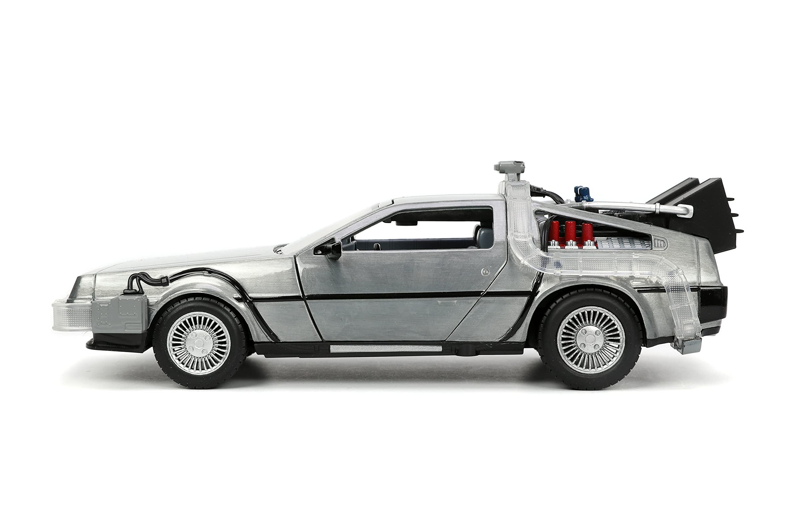 Jada Time Machine 1:24 front view showing iconic silhouette.