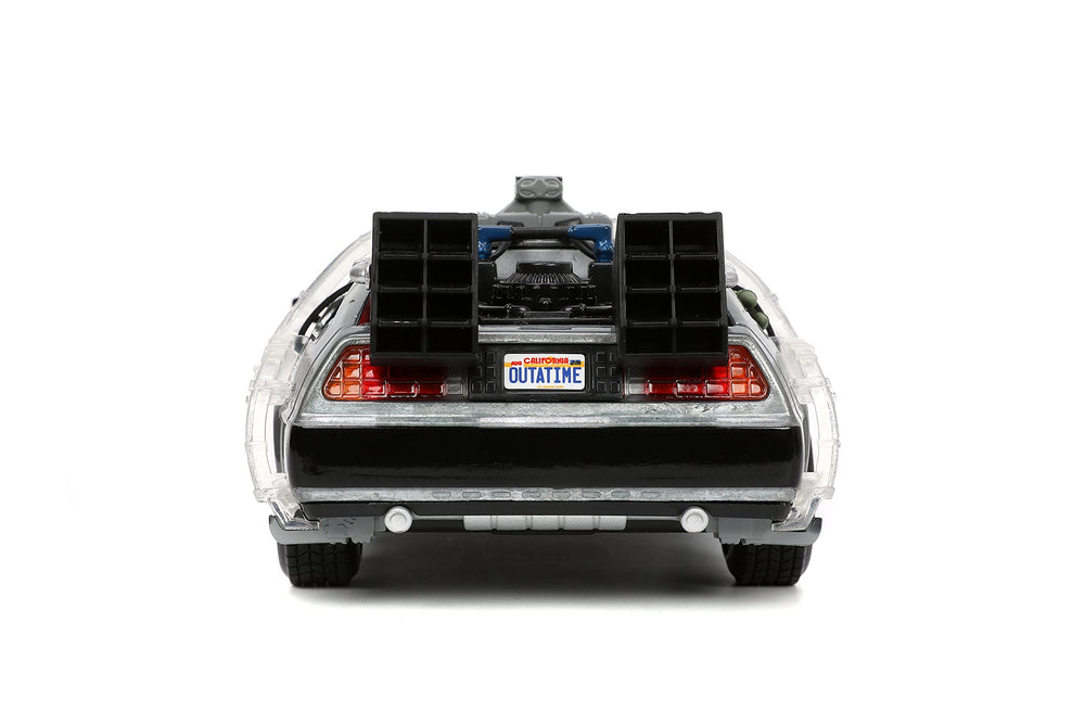 Jada Time Machine 1:24 side profile suitable for diorama setups.