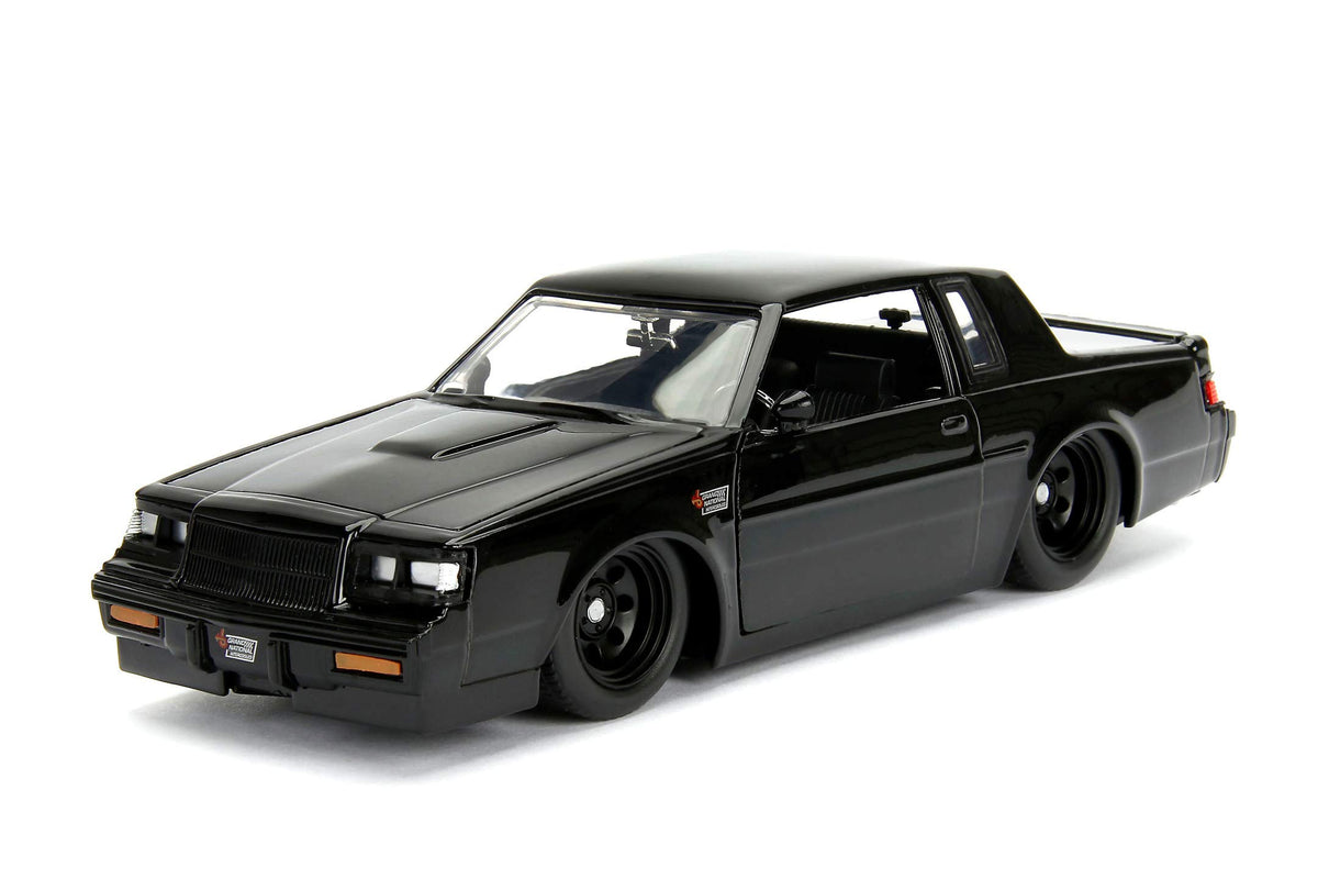 Jada Toys Buick Grand National 1:24, glossy black front-angle view for display.