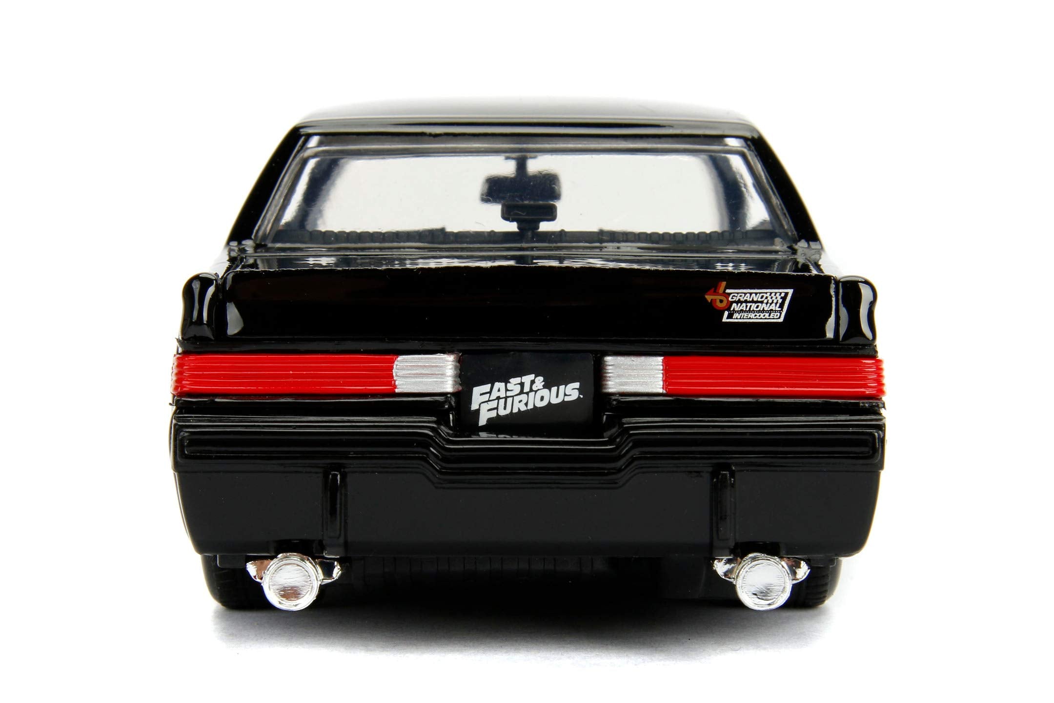 Jada Toys Buick Grand National 1:24, rear-angle view highlights glossy finish.