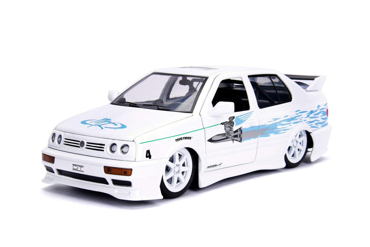 Jada Toys Jesse's Jetta front view die-cast model for display.