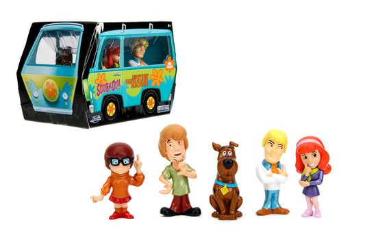 Jada MetalFigs Scooby-Doo 5-Pack display box for shelves, ideal for collectors.