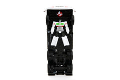 Jada Transformers G1 Optimus Prime Big Rig with Ecto-1 graphics ideal for shelf display.