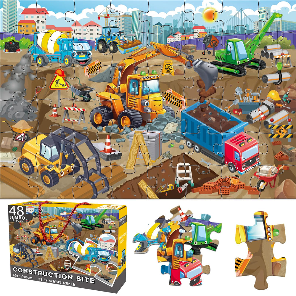 Jadeso construction-site puzzle 48 pieces supports imaginative play and focus.