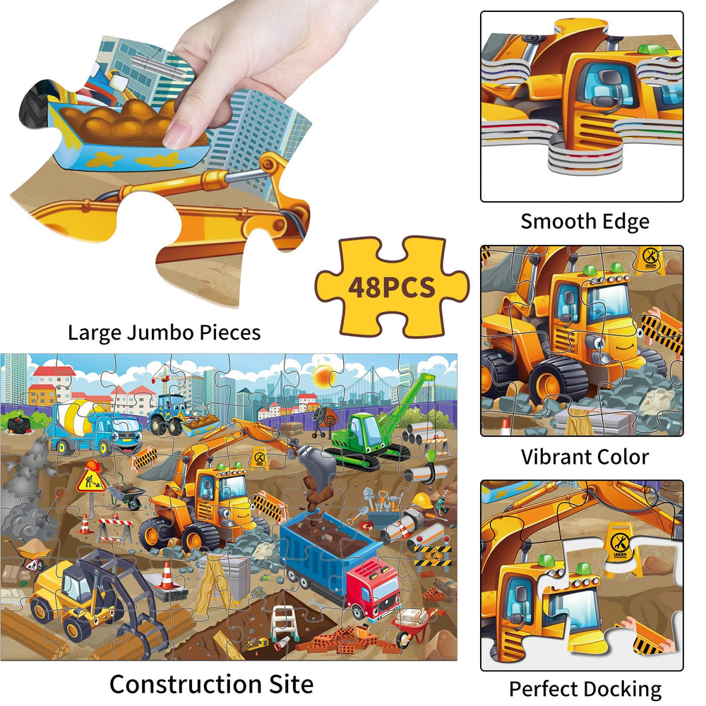 Jadeso vibrant construction vehicles scene sparks creativity during play.