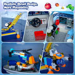 JAEUZKJYDA City Floatable Boat coral reef models enrich storytelling