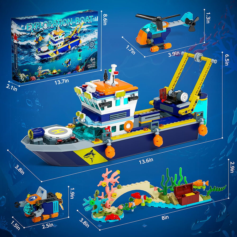 JAEUZKJYDA City Floatable Boat dual-level cabin and ship model