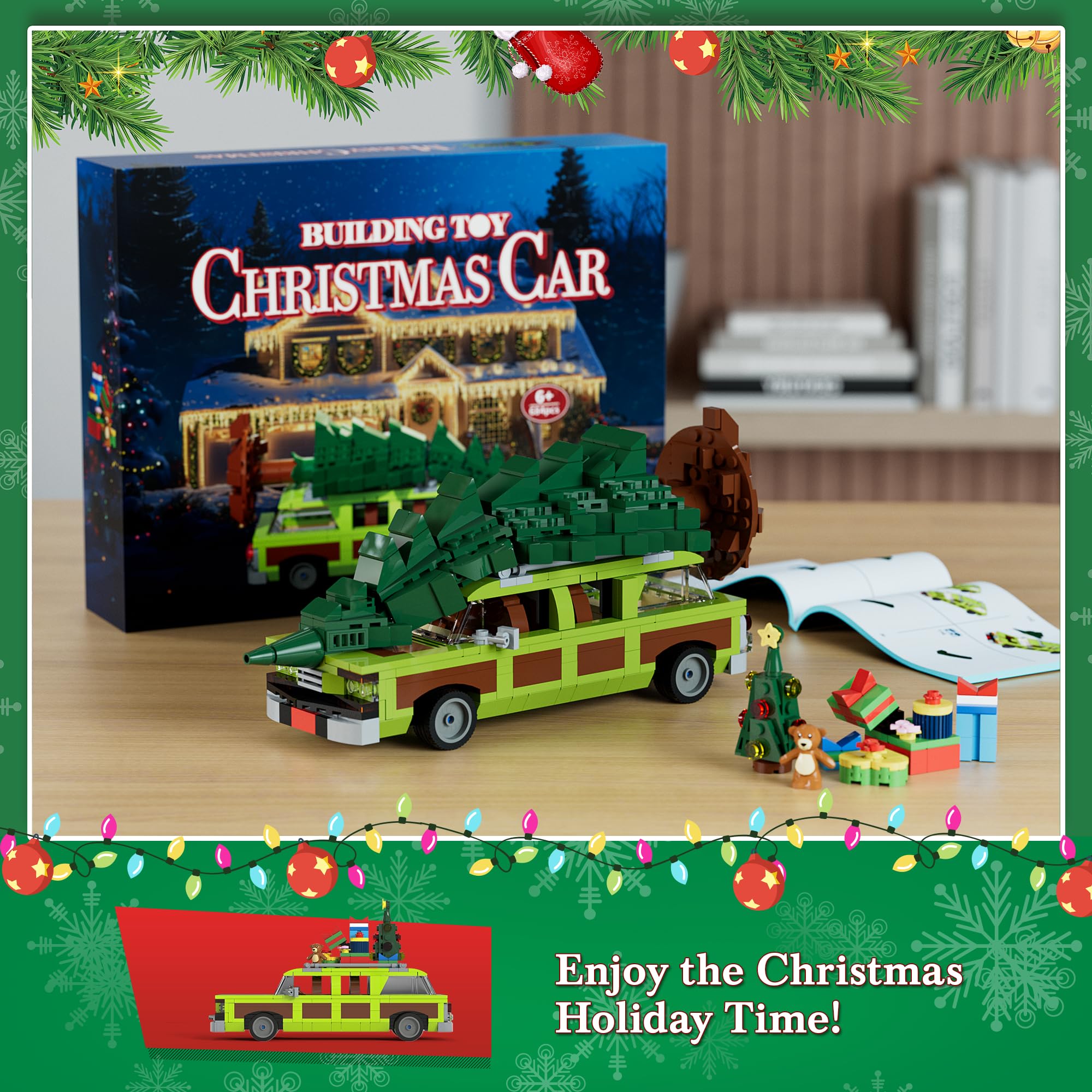 JAEUZKJYDA holiday display enhances Christmas village collection.