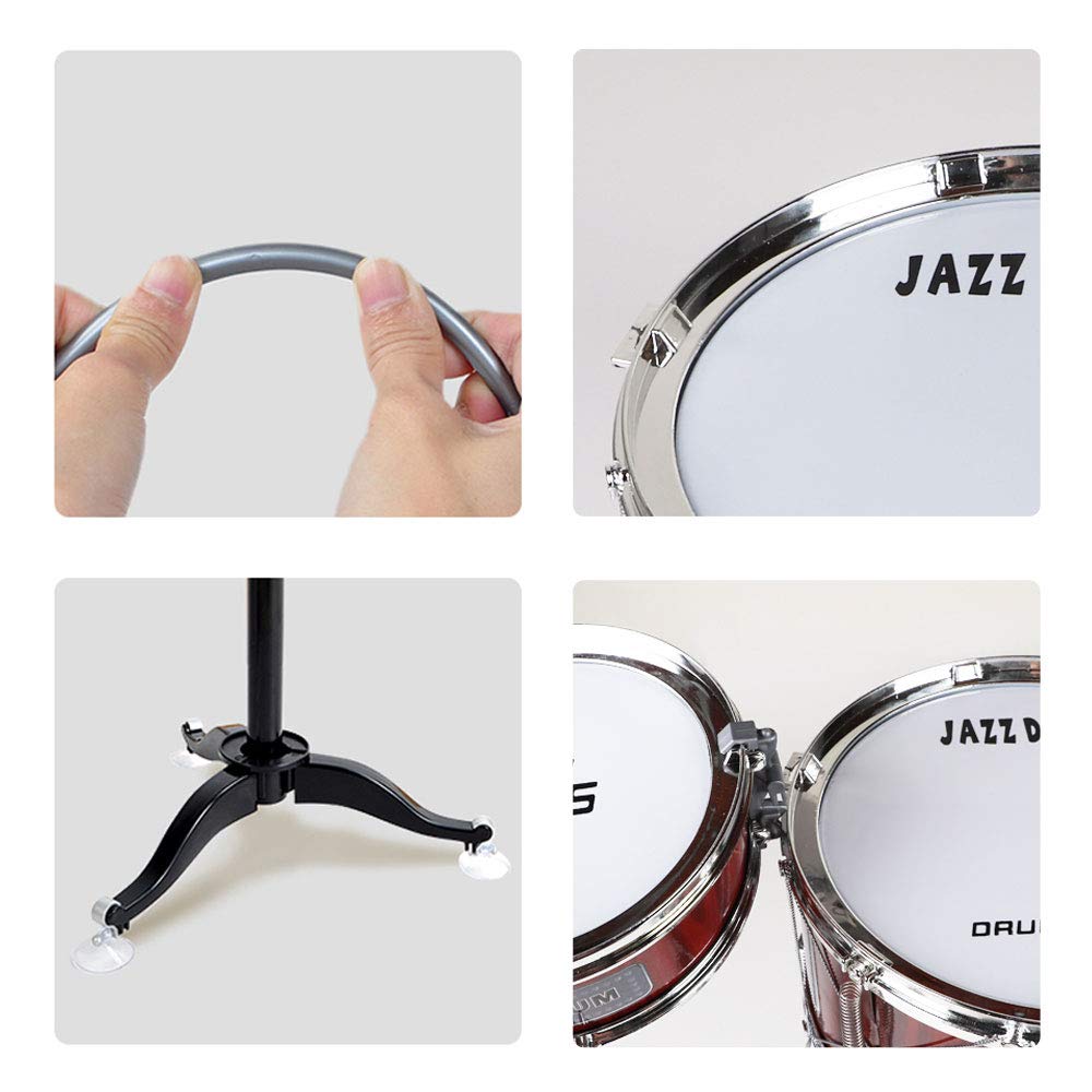 JAFATOY small drum set assembly guide enables tool-free setup.