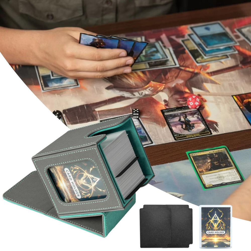 Jaffzora deck box fits 100 double-sleeved cards securely.