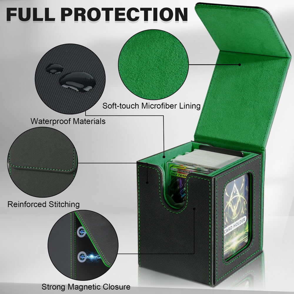 Jaffzora deck box u-shape-mouth allows easy retrieval between plays.