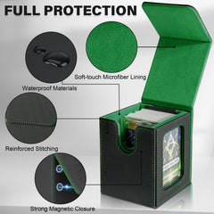 Jaffzora deck box u-shape-mouth allows easy retrieval between plays.