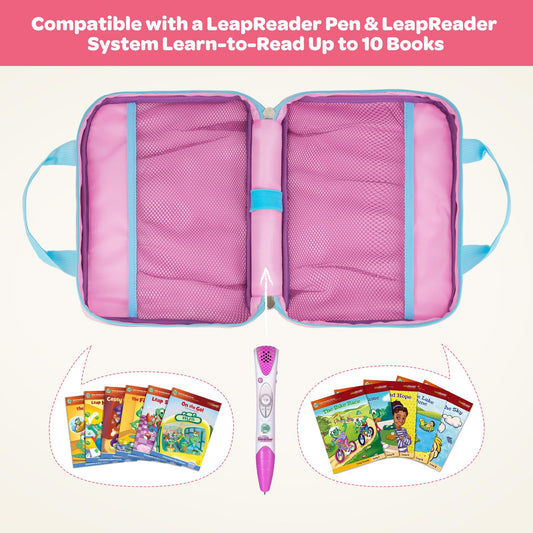 Jaffzora LeapReader bag capacity fits 5–10 books plus accessories.