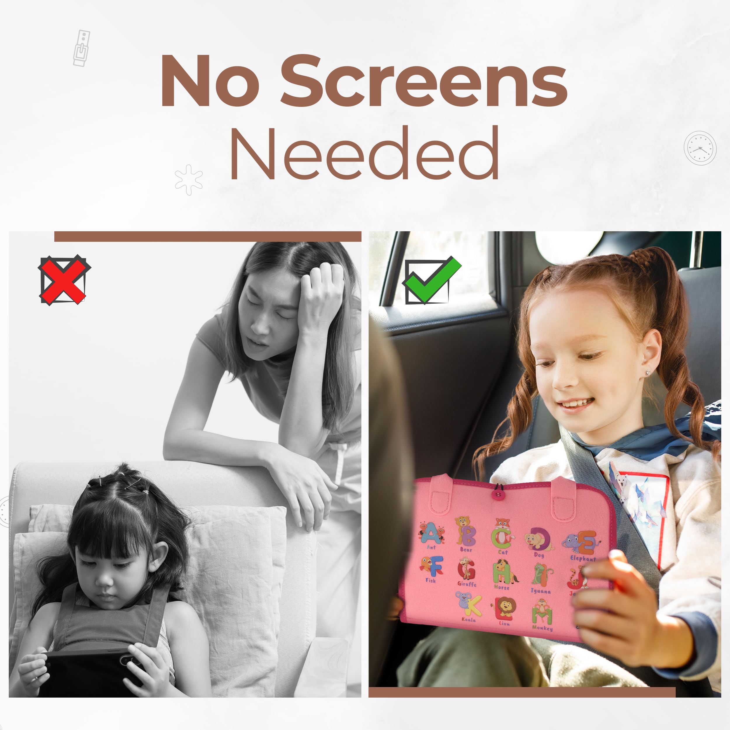 JAGSYJOY Busy Board Book two boards unzip for shared play.