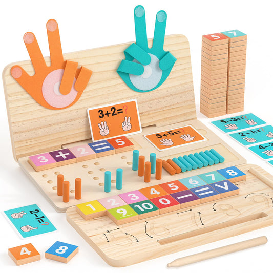 JAiiMen Montessori math toy number blocks visualize counting and early number relationships for preschoolers.