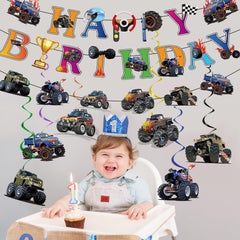 Jajajuegos Monster Truck hanging swirl style E elevates kid-friendly decor.