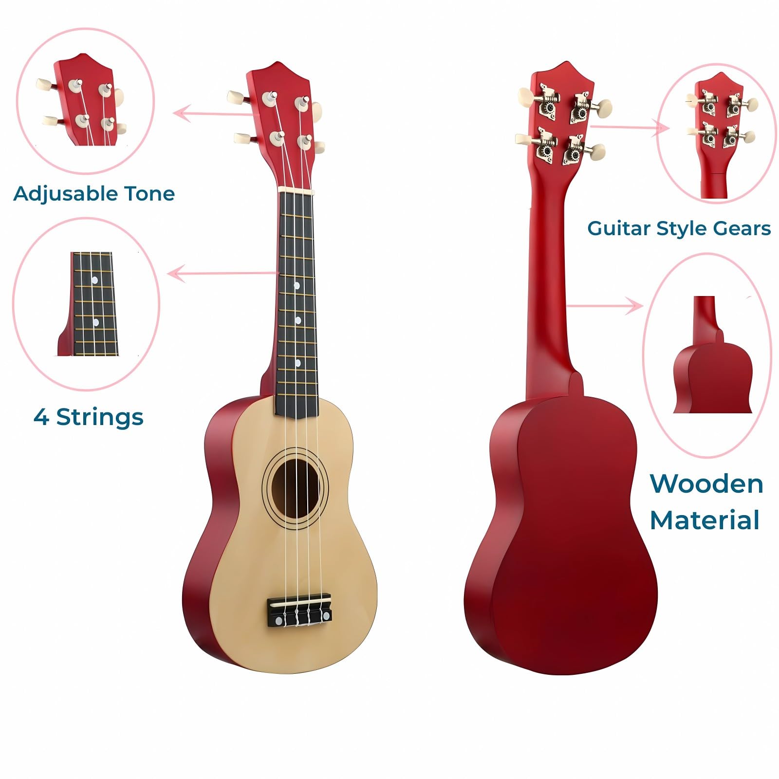 Jakeloo gift-ready wooden guitar sparks creative musical moments.