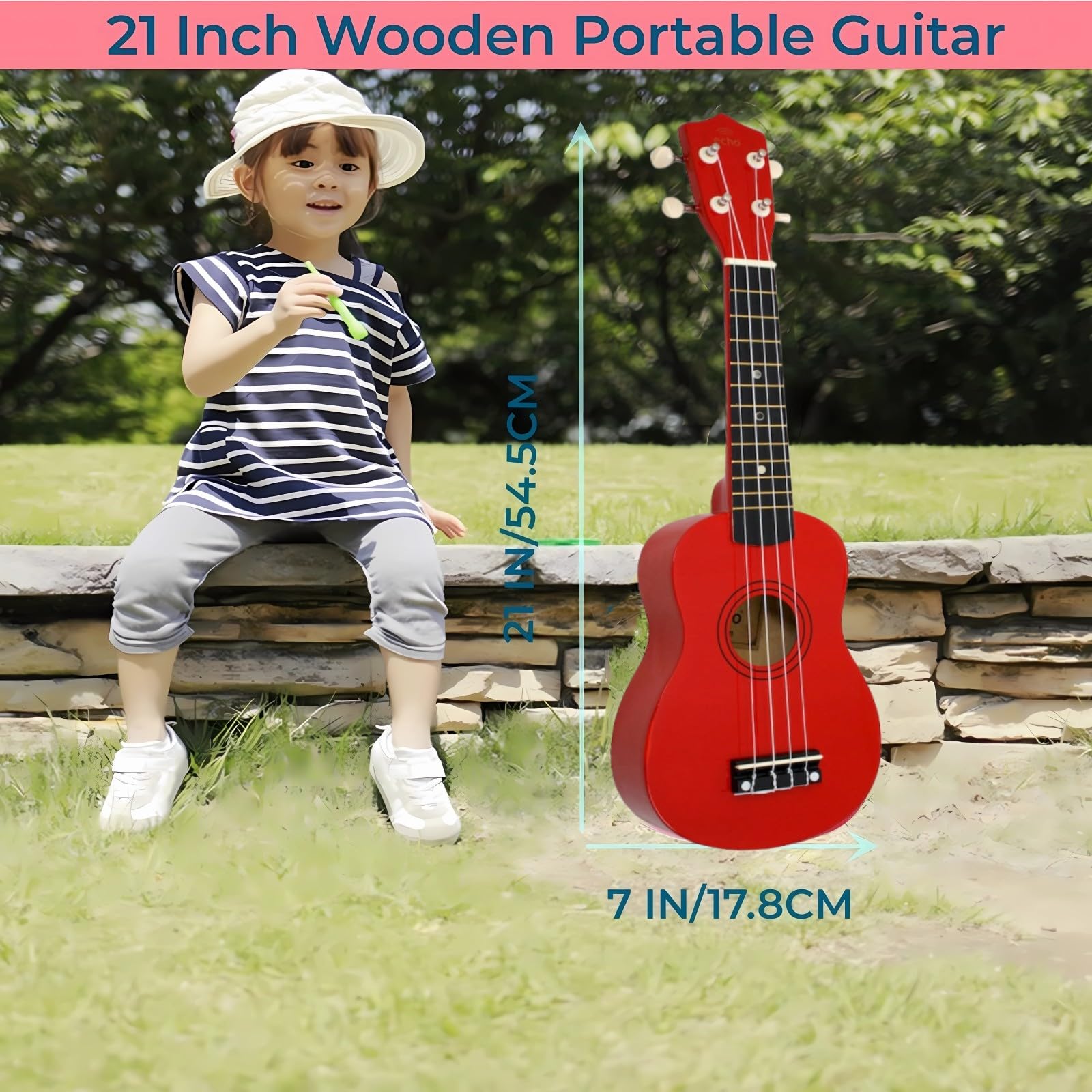 Jakeloo kid guitar with adjustable strings lets kids experiment with sounds.