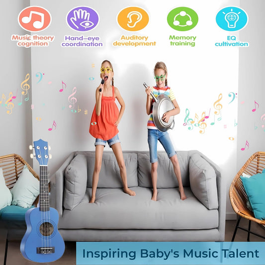 Jakeloo toddler acoustic guitar blue fosters motor skills through playful learning