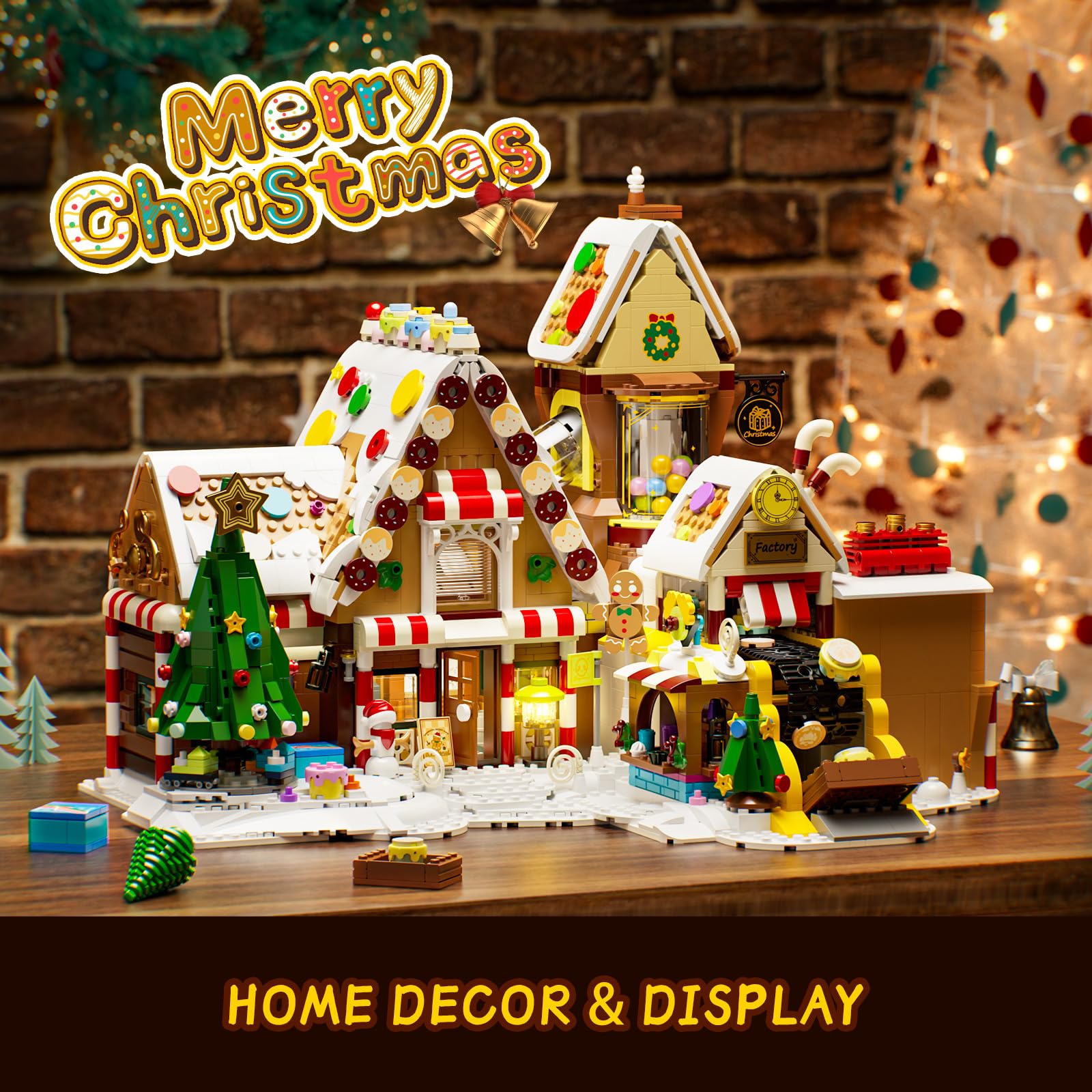 JAKI 18-inch Christmas village fits tabletops as a decorative centerpiece.