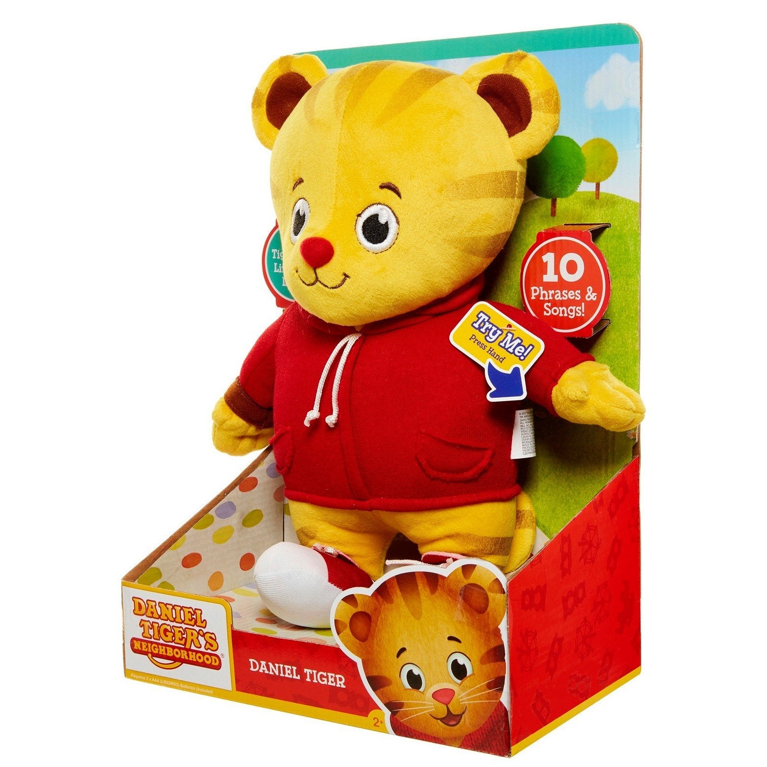 12-inch tall Daniel Tiger plush ideal for bedtime routines and on-the-go play.