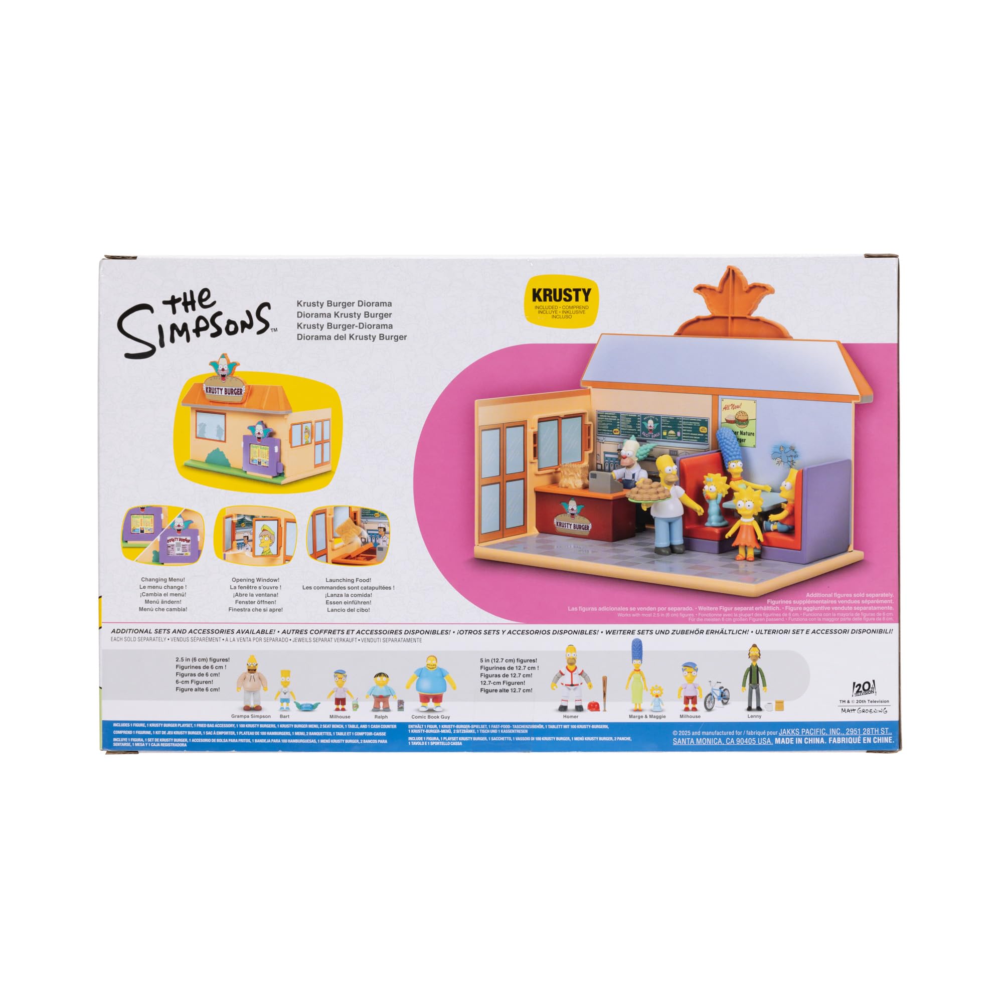 JAKKS Pacific Simpsons Krusty Burger Diorama set of Krusty burgers for pretend meals.
