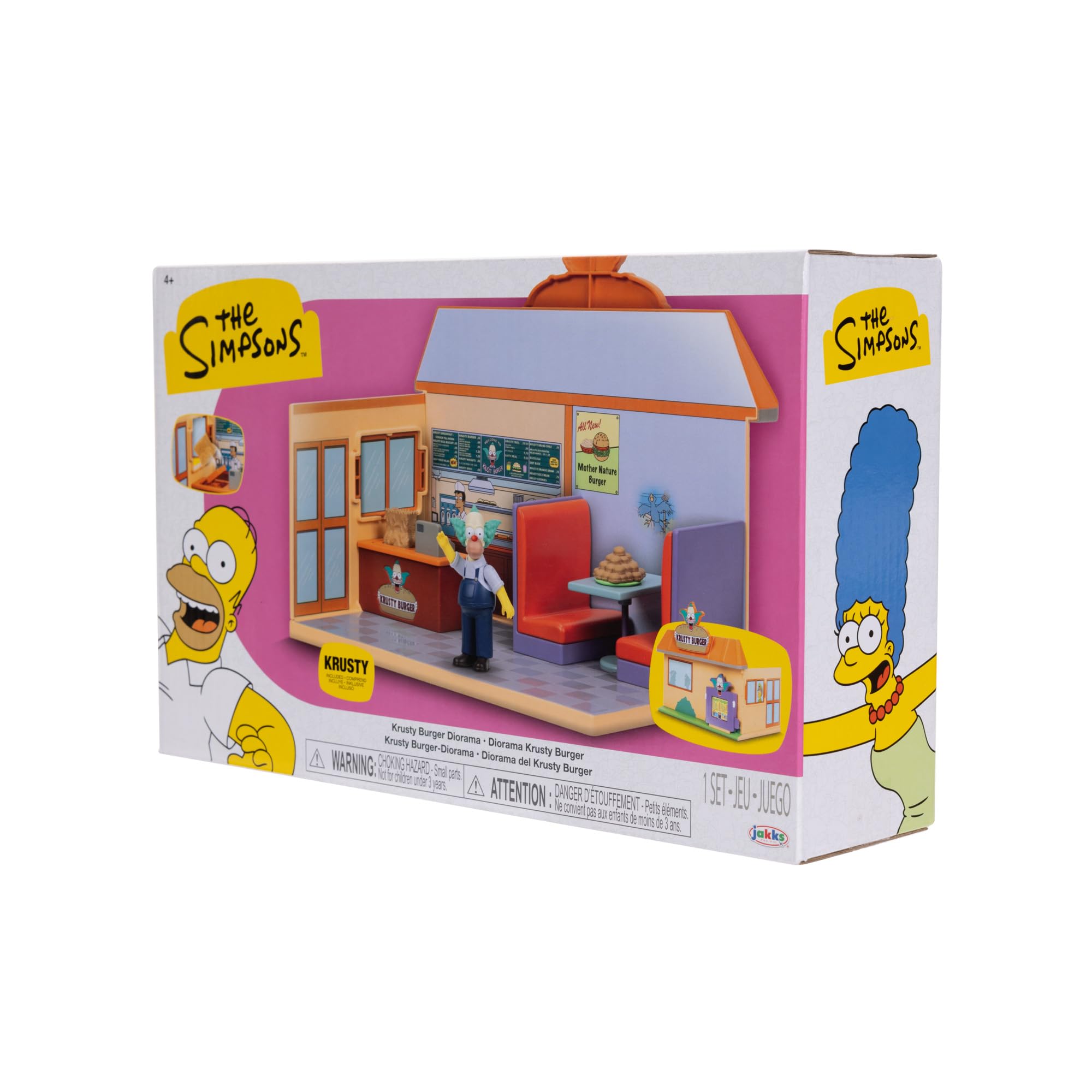 JAKKS Pacific Simpsons Krusty Burger Diorama branding details boost display realism.