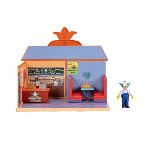 JAKKS Pacific Simpsons Krusty Burger Diorama includes 2.5-inch Krusty figure for authentic posing.