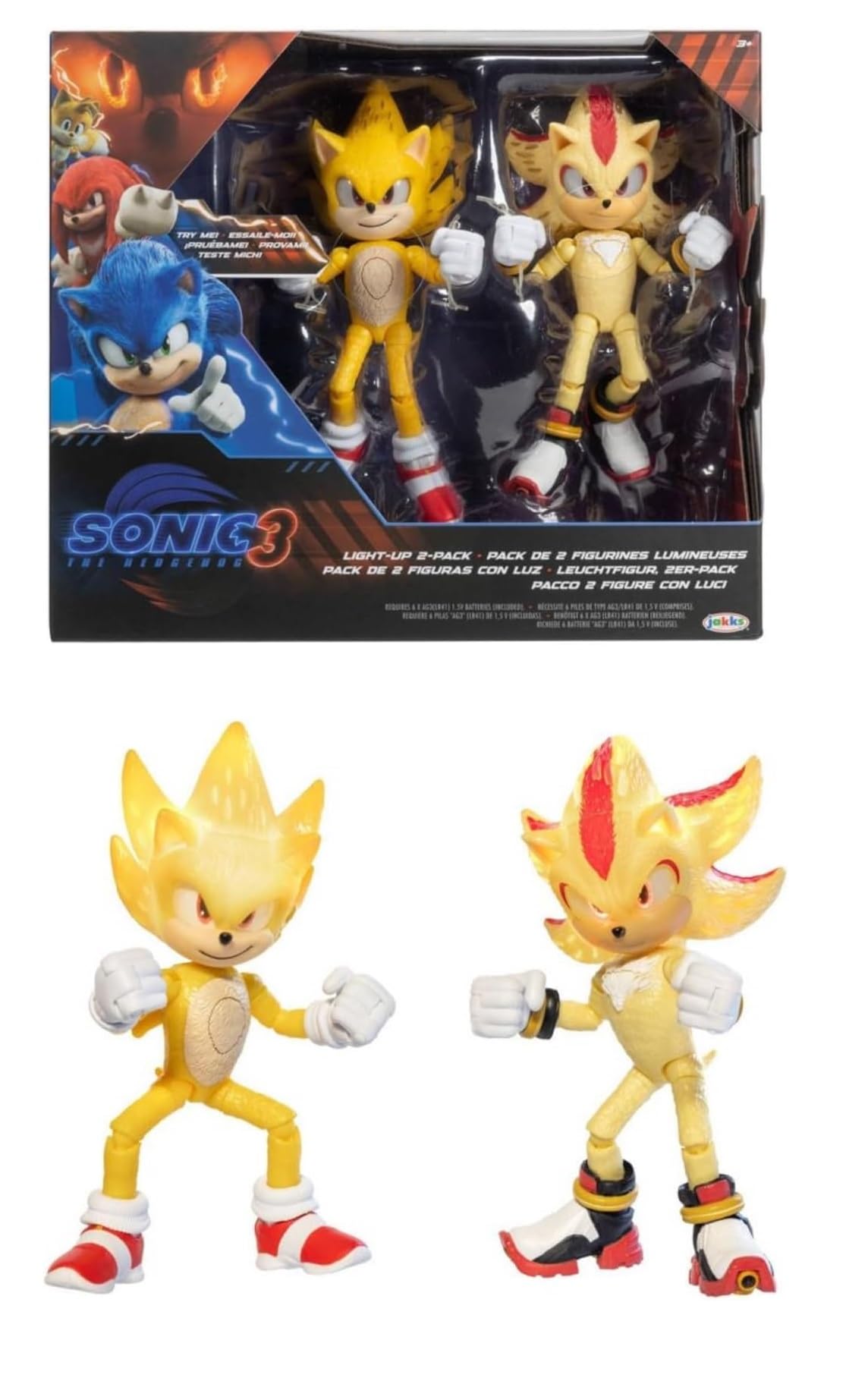 Jakks Pacific Sonic Shadow 2-pack with eye and quill light-up feature for dramatic display