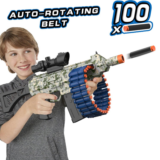 JakMean 30-dart clip system speeds reloads for continuous foam battles.