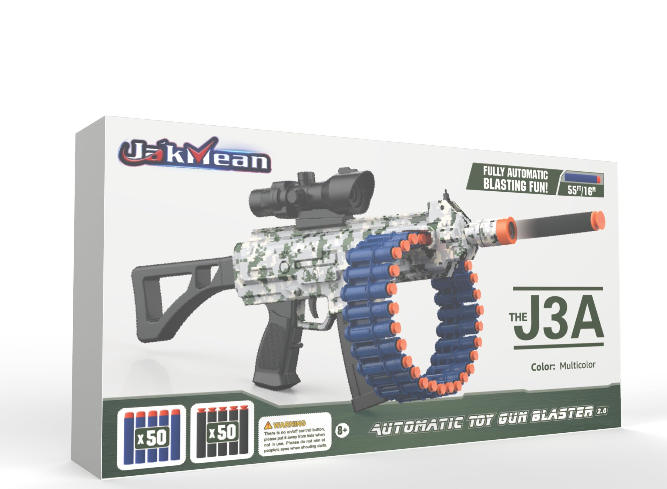 JakMean orange-tip compliant toy gun shown for responsible play.