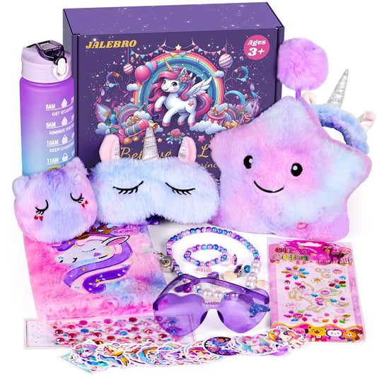 JALEBRO unicorn star pillow; soft night light for cozy sleep.