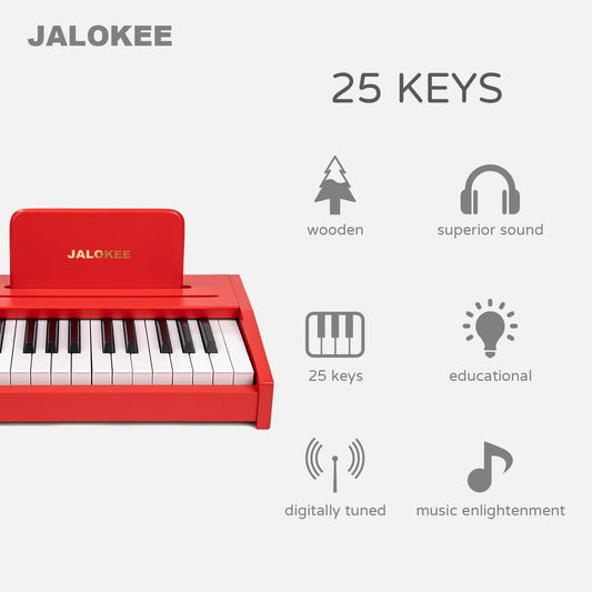 JALOKEE kids piano side view shows compact size for small spaces