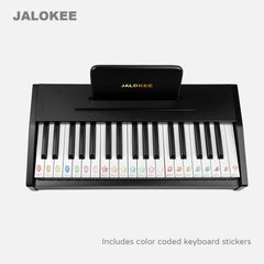 JALOKEE Keyboard stickers in color-coding aid quick recognition and play.