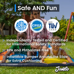 JAMBO backyard waterslide creates sunlit splash play in your yard.