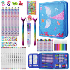 JAMIEWIN mermaid pencil case with glitter keeps supplies organized for easy travel