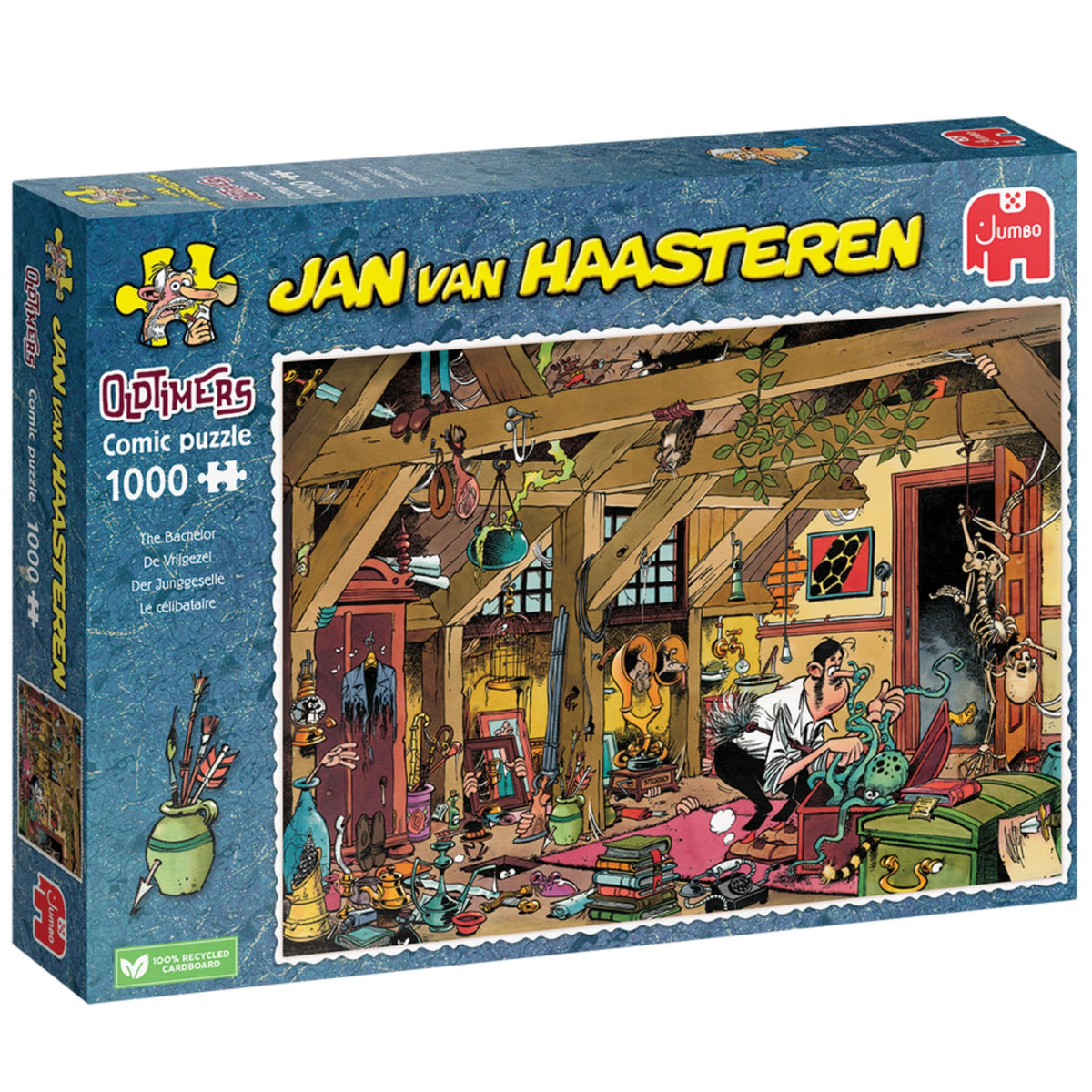 Jan van Haasteren Oldtimers Bachelor puzzle 1000 pieces for a nostalgic family challenge.