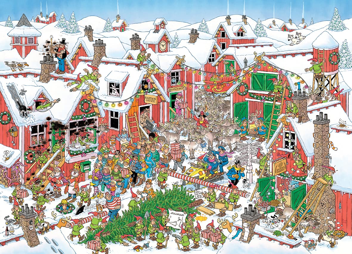 Jan van Haasteren Santa's Village crowded street scene sparks collaborative puzzle solving