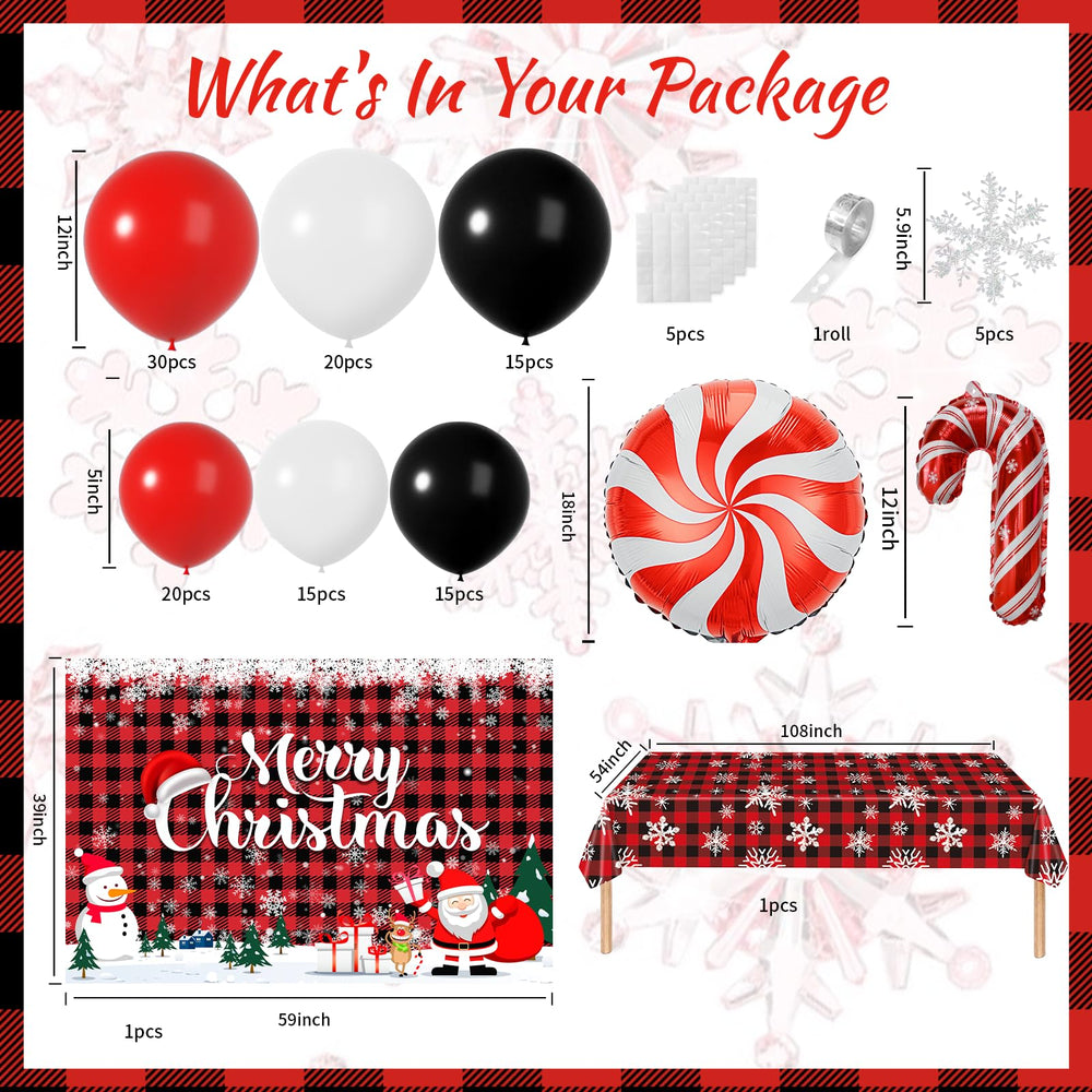 Janinus Merry Christmas backdrop complements the decor with photo-ready appeal.