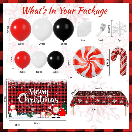 Janinus Merry Christmas backdrop complements the decor with photo-ready appeal.