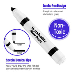 Janlaugh conical-tip broad-line markers ideal for wide fills and precise lines.