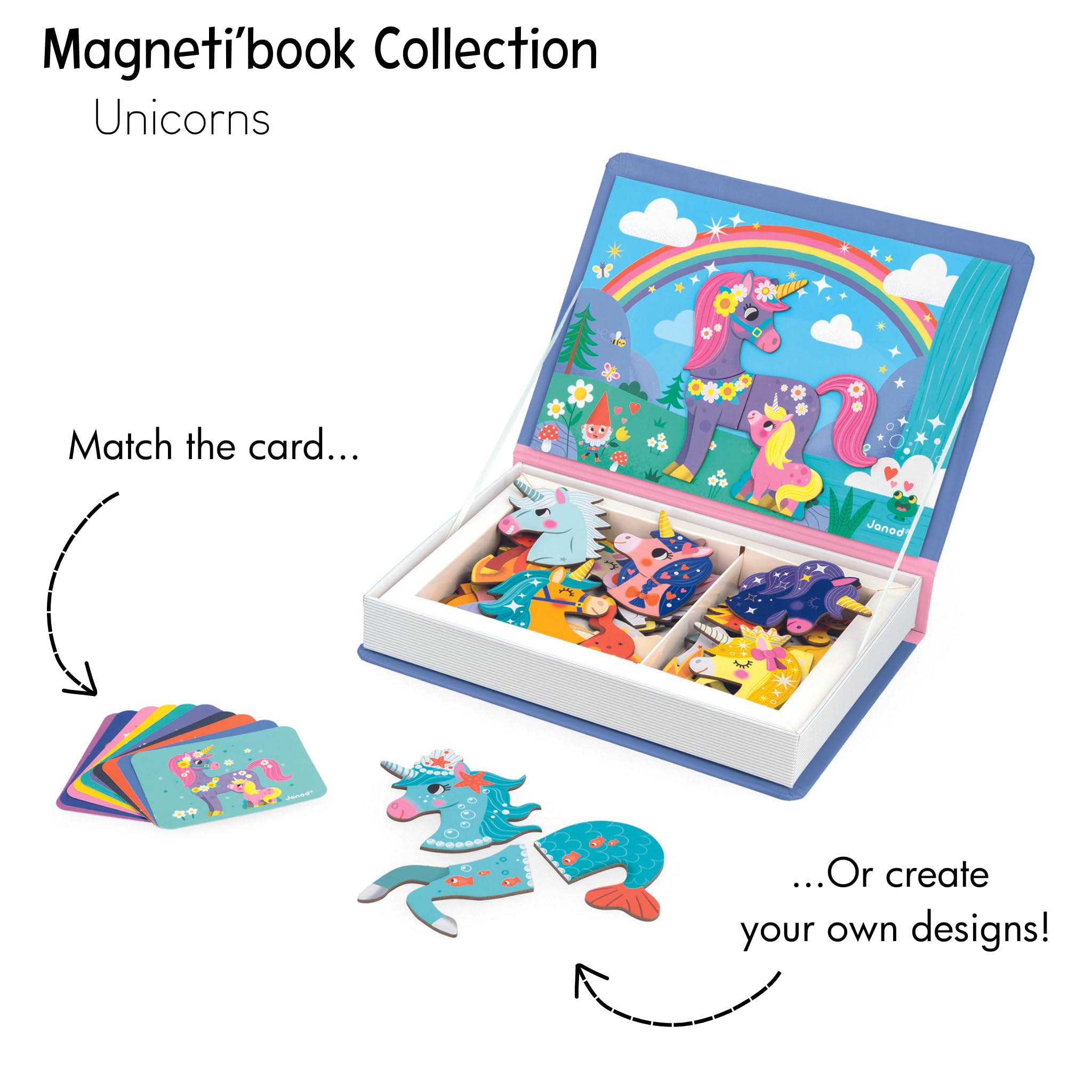 Shelf storage keeps the Janod Magnéti'Book organized