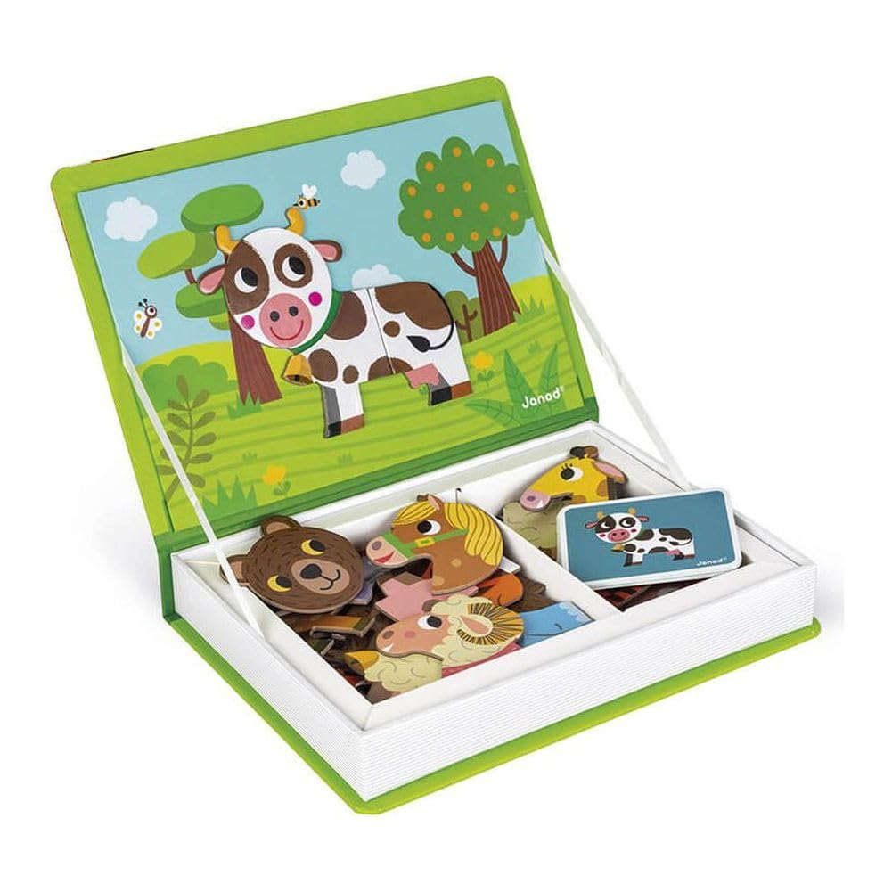 Janod MagnetiBook animal tiles for durable, hands on animal matching