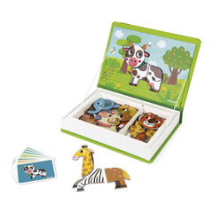 Janod MagnetiBook design cards guiding imaginative animal creations