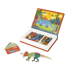 Janod Magnetibook dinosaur pieces for hands-on dexterity development.
