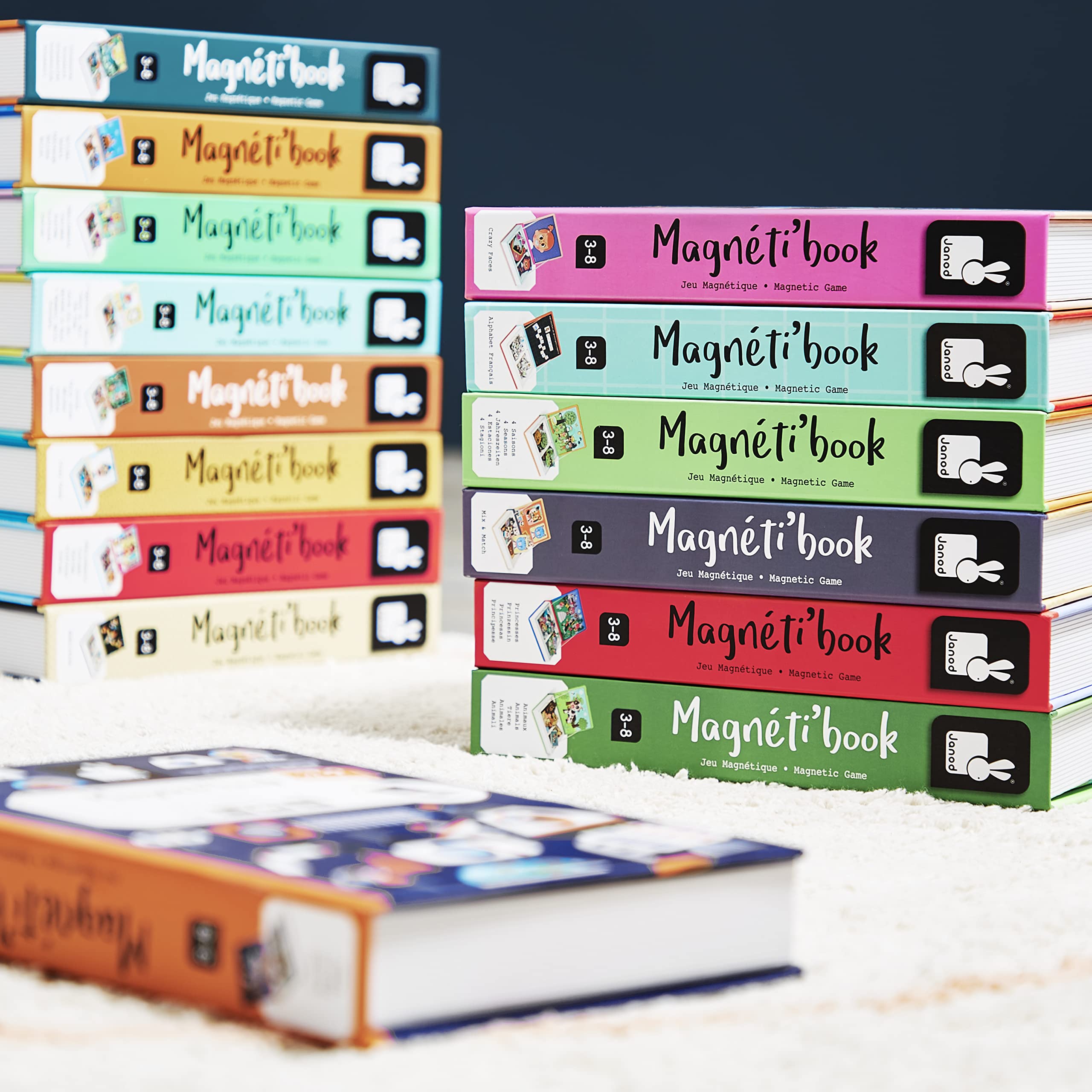 Janod Magnetibook colors and themes inspire early learning and imagination.