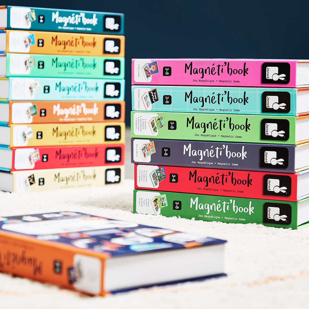 Janod Magnetibook colors and themes inspire early learning and imagination.